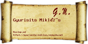 Gyurisits Miklós névjegykártya